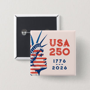 250-årsjubileum USA 2026 Frihetsgudinnan Knapp