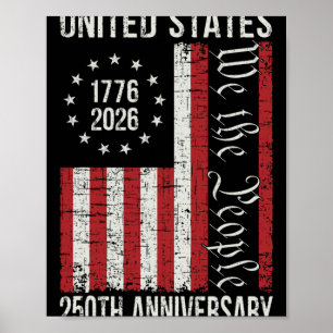 250-årsjubileum Usa 250 år Amerika Patriotisk 4 Poster