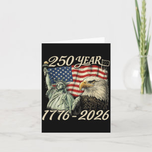 250-årsjubileum USA 250 år Amerikansk 4 juli Kort