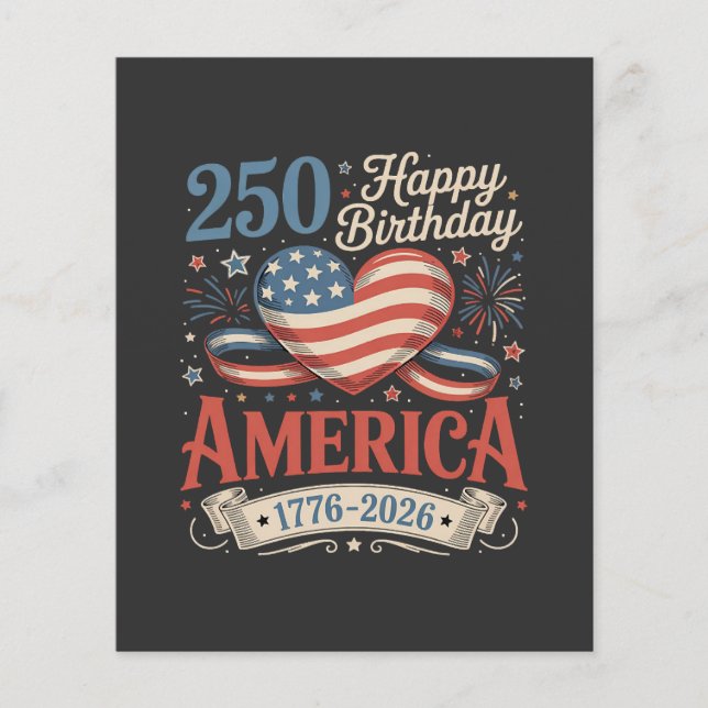250-årsjubileum USA 250 år Flygblad (Framsidan)