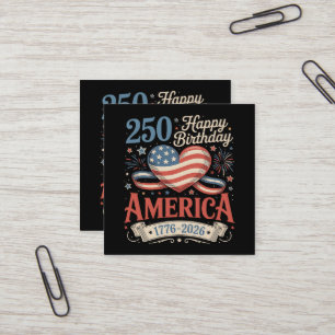 250-årsjubileum USA 250 år Fyrkantigt Visitkort