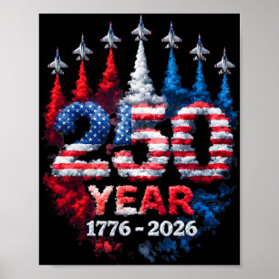 250-årsjubileum Usa 250:e amerikanska flaggan Patr Poster