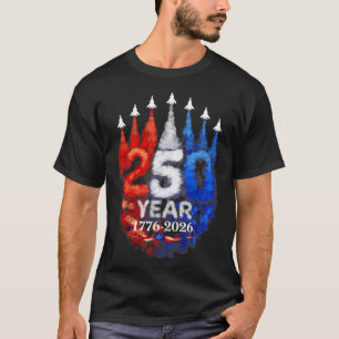 250-årsjubileum USA 250:e amerikanska flaggan patr T Shirt