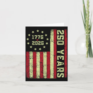 250-årsjubileum USA 250:e US Flagga Patriotisk 4:e Kort