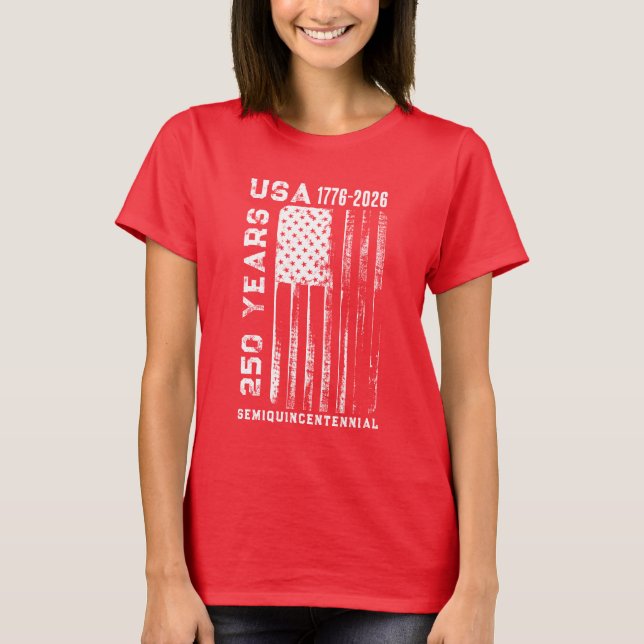 250-årsjubileum USA 4:e juli T-shirt (Framsida)