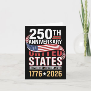 250-årsjubileum Usa 4 juli Patriotisk 250 Kort