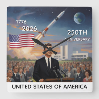 250-årsjubileum USA, amerikansk flagga / patriotis Fyrkantig Klocka