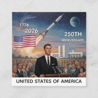 250-årsjubileum USA, amerikansk flagga / patriotis Fyrkantigt Visitkort