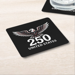 250-årsjubileum USA Eagle Patriotisk Amerikan Underlägg Papper Kvadrat