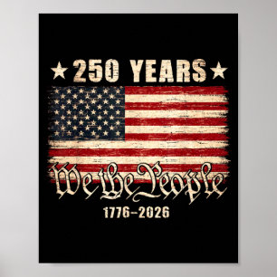 250-årsjubileum USA Flagga 1776 2026 4 juli 250 Poster