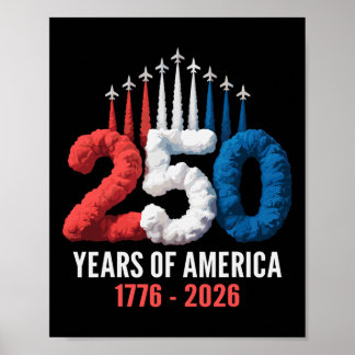 250-årsjubileum Usa Flagga Amerika Patriotisk 4:e Poster