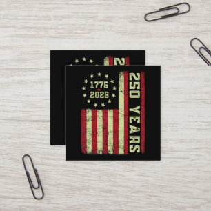 250-årsjubileum Usa Flagga Fyrkantigt Visitkort
