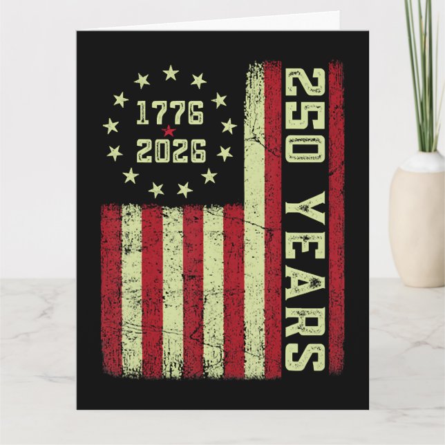 250-årsjubileum Usa Flagga Kort (Framsida)