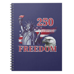 250-årsjubileum USA Flagga Liberty Eagle Frihet Anteckningsbok