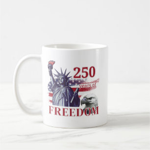 250-årsjubileum USA Flagga Liberty Eagle Frihet Kaffemugg