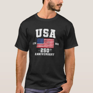 250-årsjubileum USA Flagga Patriotisk 4:e Juli T Shirt