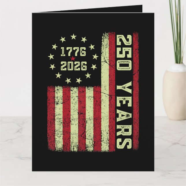 250-årsjubileum Usa Flagga Tack Kort (Framsida)
