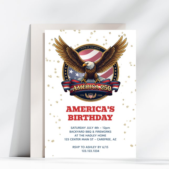 250-årsjubileum USA födelsedag Inbjudningar (Skapare uppladdad)