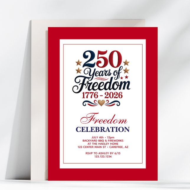 250-årsjubileum USA Frihetspartaj Inbjudningar (Skapare uppladdad)