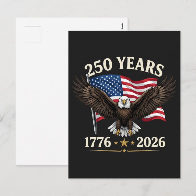 250-årsjubileum USA Helg Vykort (Fram/baksida)