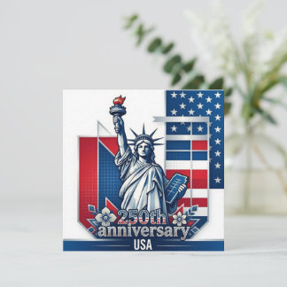 250-årsjubileum USA Konst Staty Liberty Familj Kort