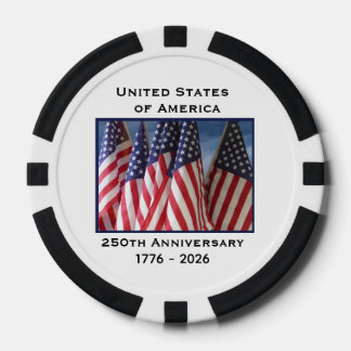 250-årsjubileum USA Patriotic Flagga Premium Black Poker Marker