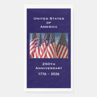 250-årsjubileum USA Patriotic Flaggor Papper Pappersservett
