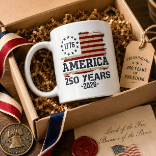 250-årsjubileum usa Patriotisk 1776 självständighe Kaffemugg