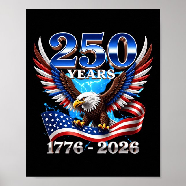 250-årsjubileum USA Patriotisk _1  Poster (Framsidan)