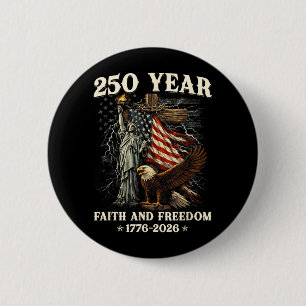 250-årsjubileum USA Patriotisk 250 år Amerikansk Knapp