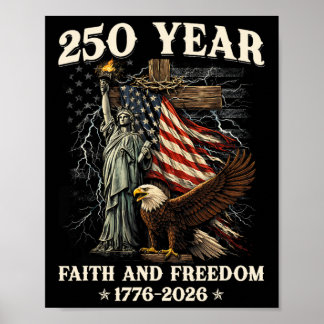 250-årsjubileum Usa Patriotisk 250 år Amerikansk Poster