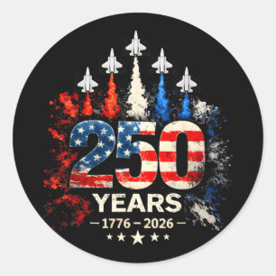 250-årsjubileum usa patriotisk 250 år amerikansk runt klistermärke
