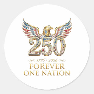 250-årsjubileum Usa Patriotisk 4:e Juli Oberoende Runt Klistermärke