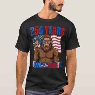 250-årsjubileum Usa Patriotisk Bigfoot 250:e 4:e T Shirt