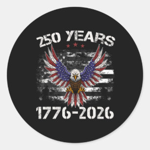 250-årsjubileum Usa Patriotisk Örn 250 År 4t Runt Klistermärke