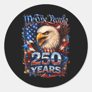 250-årsjubileum Usa Patriotisk Örn 250-årsfirande Runt Klistermärke