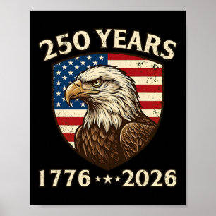 250-årsjubileum Usa Patriotisk Örn 250:e 4:e Juli Poster