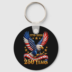 250-årsjubileum USA Patriotisk Örn 250:e 4:e Nyckelring
