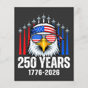 250-årsjubileum USA Patriotisk Örn 250:e  Flygblad