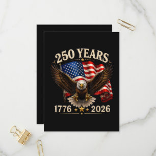 250-årsjubileum USA Patriotisk Örn 250:e Inbjudan Vykort