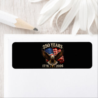 250-årsjubileum USA Patriotisk Örn 250:e Returadress Etikett