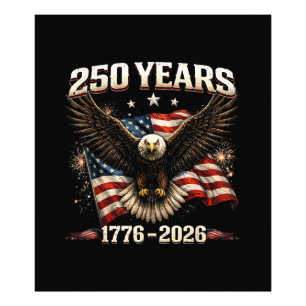 250-årsjubileum USA Patriotisk Örn 250:e Självstän Fototryck