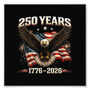 250-årsjubileum USA Patriotisk Örn 250:e Självstän Fototryck