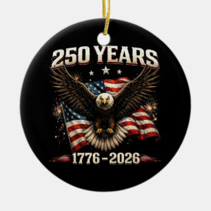 250-årsjubileum USA Patriotisk Örn 250:e Självstän Julgransprydnad Keramik