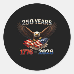 250-årsjubileum Usa Patriotisk Örn 250:e självstän Runt Klistermärke