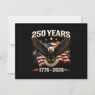 250-årsjubileum USA Patriotisk Örn 250:e Självstän Tack Kort