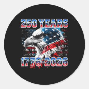 250-årsjubileum USA Patriotisk Runt Klistermärke