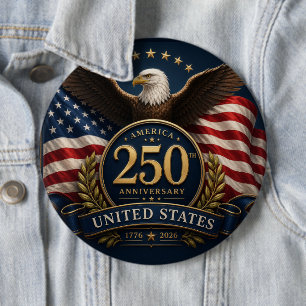 250-årsjubileum USA Patriotisk souvenir Knapp