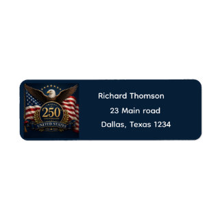 250-årsjubileum USA Patriotisk souvenir Returadress Etikett
