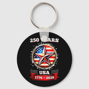 250-årsjubileum USA Patriotisk stjärna Nyckelring